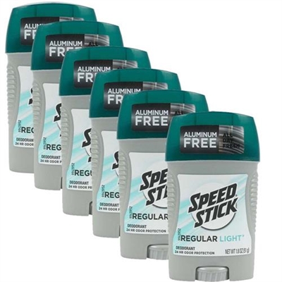 Speed Stick Regular Light Aluminum Free Deodorant 1.8oz / 51g 6 Packs