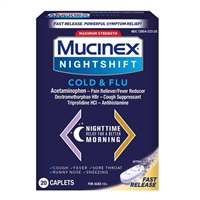 Mucinex Maximum Strength Nightshift Cold and Flu 20 Caplets