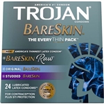 Trojan Bareskin Raw Thin Lubricated Latex Condoms 24 Count