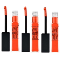 Maybelline Vivid Matte Liquid Lipstick 30 Orange Shot 3 Packs 0.26 oz / 7.7ml