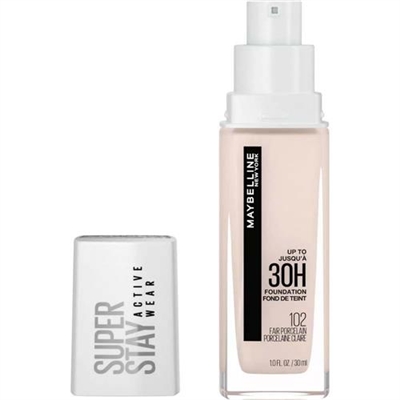 Maybelline Super Stay Active Wear 30H Foundation 102 Fair Porcelain 1oz / 30ml