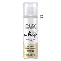 Olay Total Effects Cleansing Whip Polishing Creme Cleanser 5oz / 150ml 2 Packs