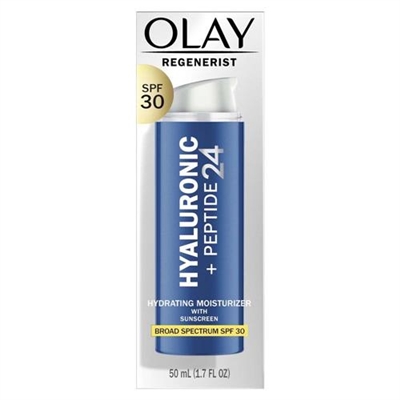 Olay Regenerist Hyaluronic + Peptide 24 Hydrating Moisturizer With SPF 30 1.7oz / 50ml