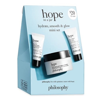 Philosophy Hope In A Jar Hydrate, Smooth, and Glow 3 Piece Mini Set