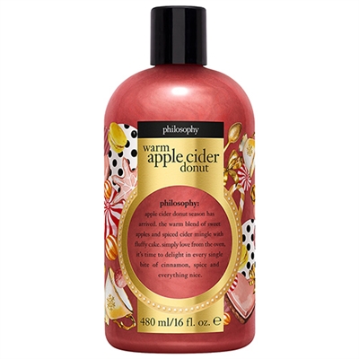 Philosophy Warm Apple Cider Donut Shampoo, Shower Gel & Bubble Bath 16oz / 480ml