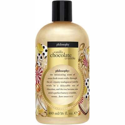 Philosophy Vanilla Chocolate Crumble Shampoo, Shower Gel & Bubble Bath 16oz / 480ml