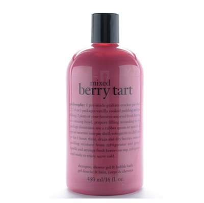 Philosophy Mixed Berry Tart Shampoo, Shower Gel, & Bubble Bath 16oz / 480ml