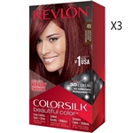 Revlon Colorsilk Beautiful Color Hair Dye 49 Auburn Brown 3 Packs
