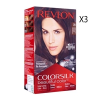 Revlon Colorsilk Beautiful Color Hair Dye 20 Brown Black 3 Packs