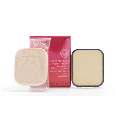 Shiseido Sheer Matifying Compact Refill Long Lasting Oil Free Foundation SPF 21 I00 Very Light Ivory 0.34 oz