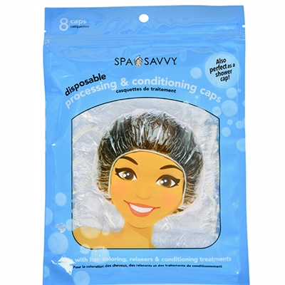 Spa Savvy Disposable Processing  Conditioning Caps 8 Piece