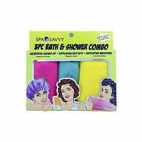 Spa Savvy Bath  Shower Combo 3 Piece Colors May Vary