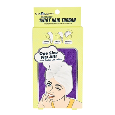 Spa Savvy Microfiber Twist Hair Turban 1 Piece Colors May Vary