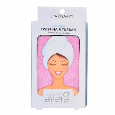 Spa Savvy Microfiber Twist Hair Turban Colors May Vary