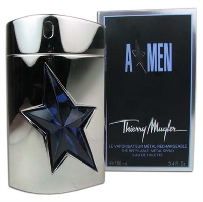 Angel A Men Metal by Thierry Mugler for Men 3.4 oz Eau De Toilette Refillable Spray