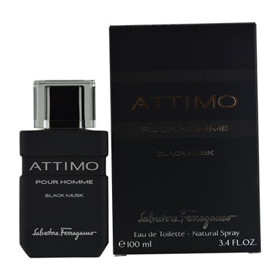 Attimo Black Musk Pour Homme by Salvatore Ferragamo for Men 3.4oz Eau De Toilette Spray