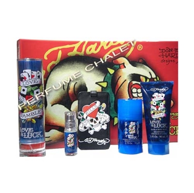 Ed Hardy Love & Luck by Christian Audigier for Men 5 Piece Gift Set