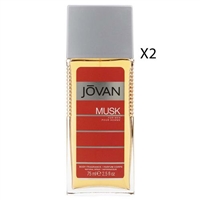 Musk by Jovan for Men 2.5oz Body Fragrance Spray 2 Packs