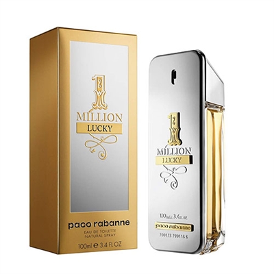 1 Million Lucky by Paco Rabanne for Men 3.4oz Eau De Toilette Spray