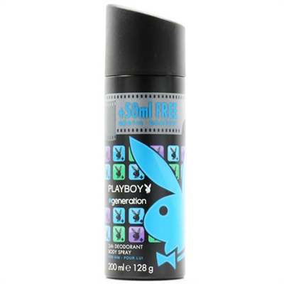 Playboy Generation 24h Deodorant Body Spray for Men 200ml / 128g