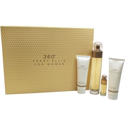 360 Perfume by Perry Ellis for Women 3.4oz 4 Piece Set