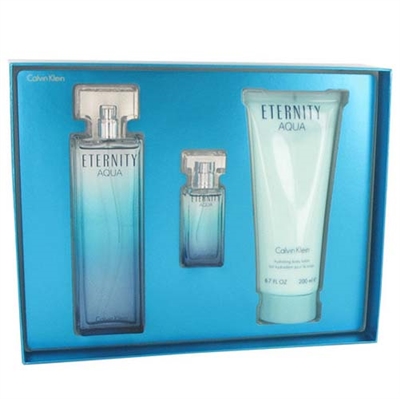 Eternity Aqua by Calvin Klein for Women 3 Piece Gift Set