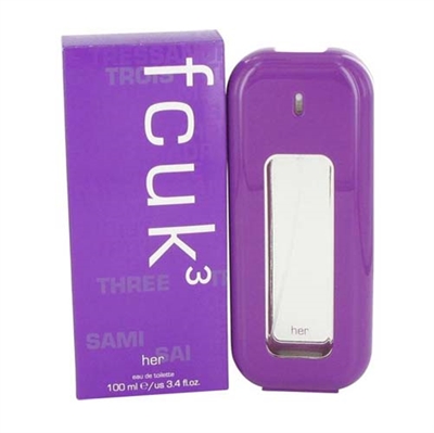 FCUK 3 Her by French Connection for Women 3.4 oz Eau De Toilette Spray