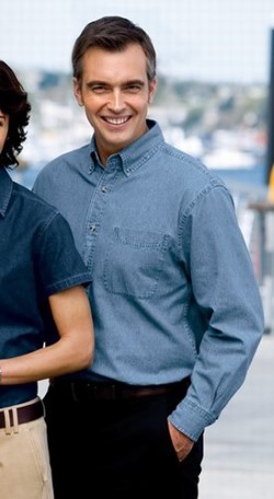 Port & Company Long Sleeve Value Denim Shirts SP10. Embroidery available. Same Day Shipping available on blanks. Quantity Discounts. No Minimum Purchase Required.