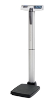 Digital Scale, 500 lb/220 kg Capacity, 30" - 84Â¼" (76cm-214cm) Height Rod, Platform Dimensions 13Â¾" x 16Â½" x 2 3/8", w/ (6) AA Batteries