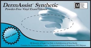 Innovative Dermassist Vinyl Synthetic Medium PF Exam Gloves