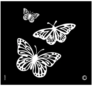 Butterfly Trio HD Stencil