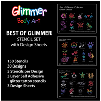 BEST OF GLIMMER Stencil Set w/ design sheets