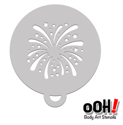 OOH! Falling Fireworks Flip Stencil
