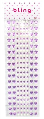 Purple Crystal Heart and Pearl Bling Bag (272pc)