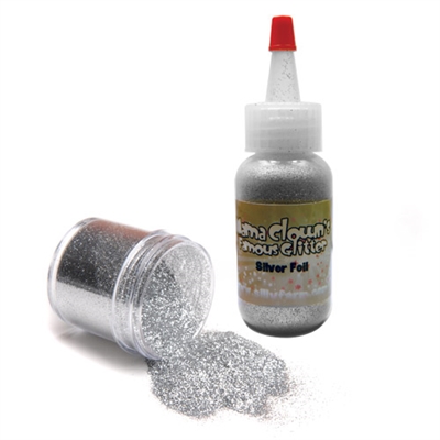 Mama Clown Glitter Silver Rainbow-- 1 oz jar