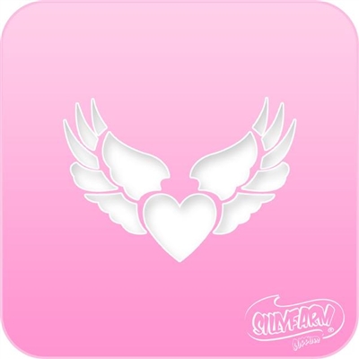 Heart Wings Pink Power Stencil