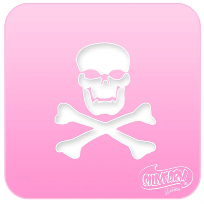Skull and Cross Bones Pink Power Stencil