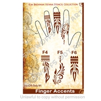 Henna Stencil 9-- Finger Accents 4-6