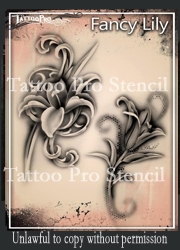 Wiser Pro Tattoo Stencils-- Fancy Lily