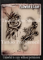 Wiser Pro Tattoo Stencils-- Flower and Leaf