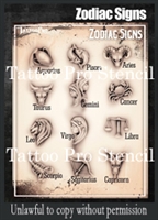 Wiser Pro Tattoo Stencils-- Zodiac Signs