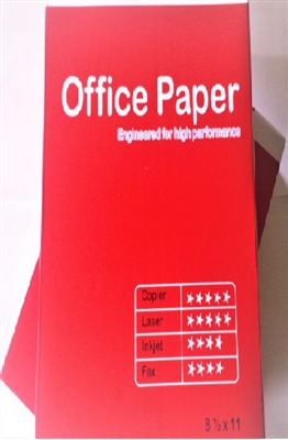 Red 8.5" X 11" Multi Purpose 20lb 95-97 Red Brightness House Brand Bond Office Copier / Printer / Fax  Paper White (Case) (NEW)