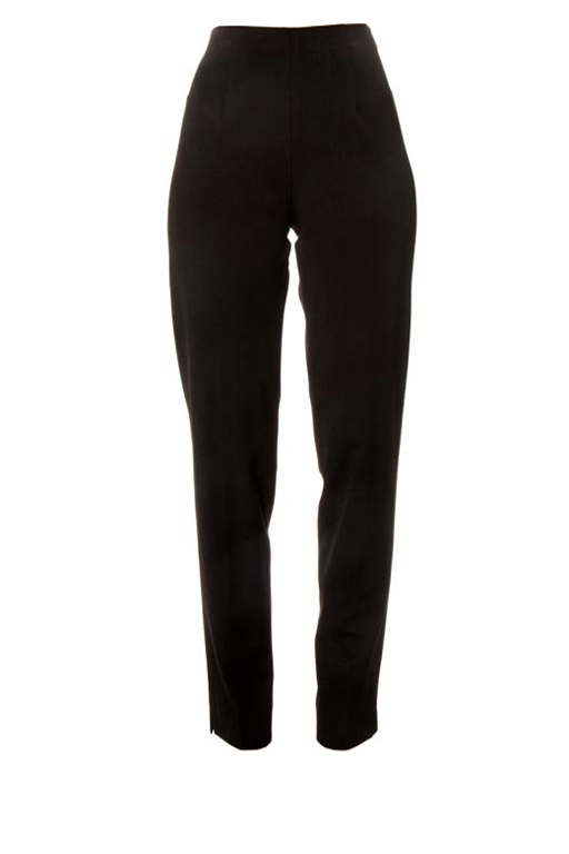 Vintage 24 Waist Side Zip Studio Trousers Dart Pleated Black Cotton Blend  Pants - Etsy