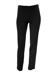 'Audrey' Crepe Slim Straight-Leg Pant side zip