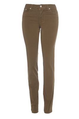 Cotton Twill Stretch Slim-Fit Jeans | Shiitake