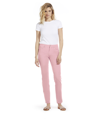 Cotton Twill Stretch Slim-Fit Jeans | Powder Rose