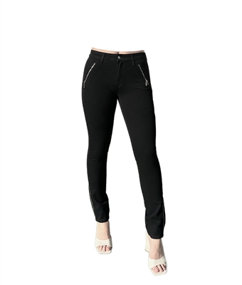 High Waist Ankle-Zip Jeans | Black