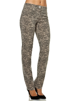 Lace Print Slim-Fit Jeans | Amberlight