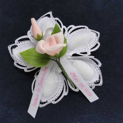 Aurelia Ribbon Flower with 5 Jordan Almonds