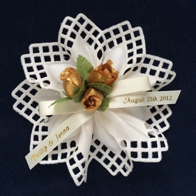 Sorrento Ribbon Flower with 5 Jordan Almonds